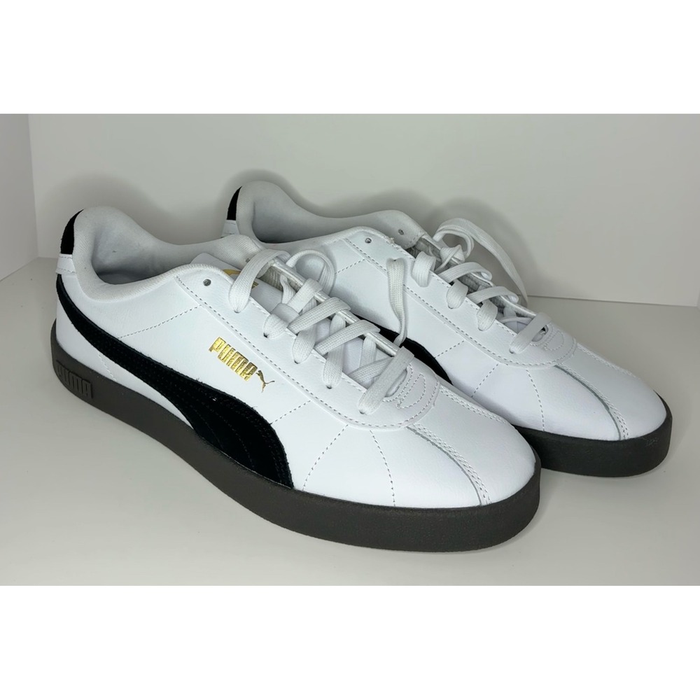 Puma Club 5v5 Mens White Black Gold Low Top Sneakers 400921 01 Size 10